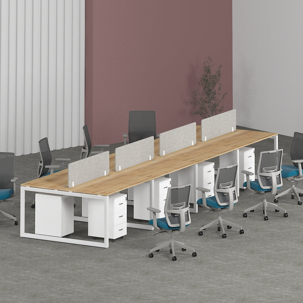 Solana Workstation In Loop Leg-8 Person (Face To Face) | Office Furniture Manufacturer & Supplier in Dubai | null