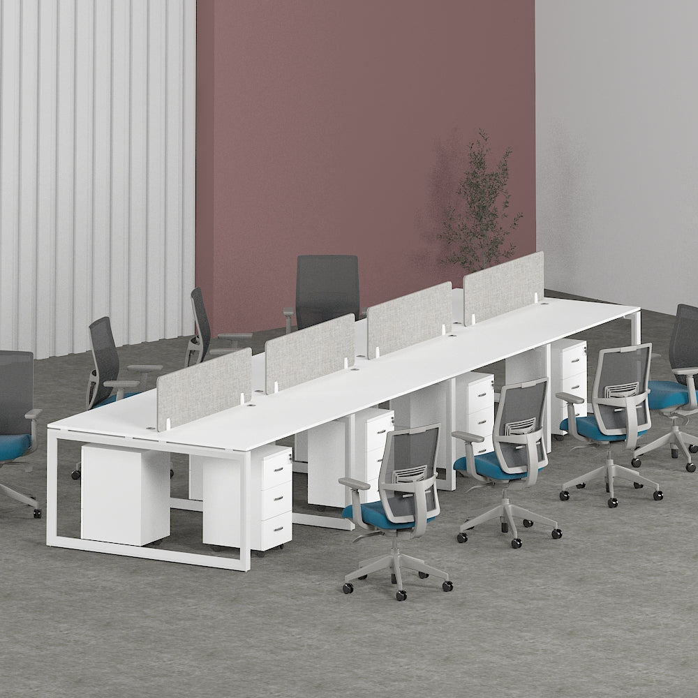 Solana Workstation In Loop Leg-8 Person (Face To Face) | Office Furniture Manufacturer & Supplier in Dubai | null
