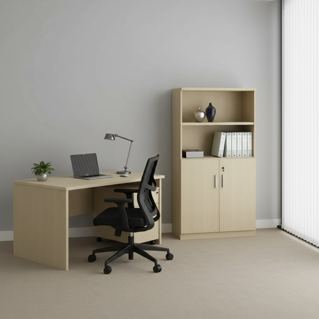 AVA Medium Height Cabinet (Swing Door With Top Open Shelf)