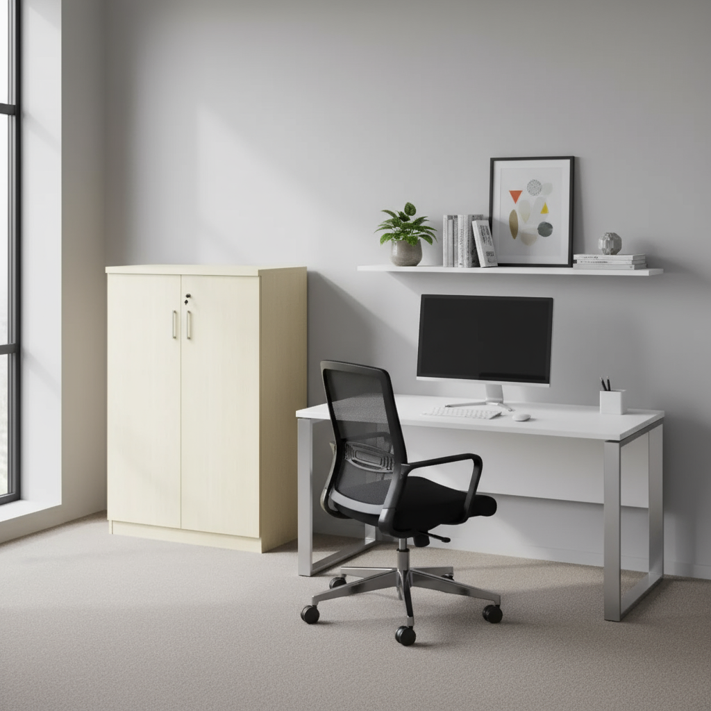 AVA Wooden Medium Height Cabinet (Swing Door)
