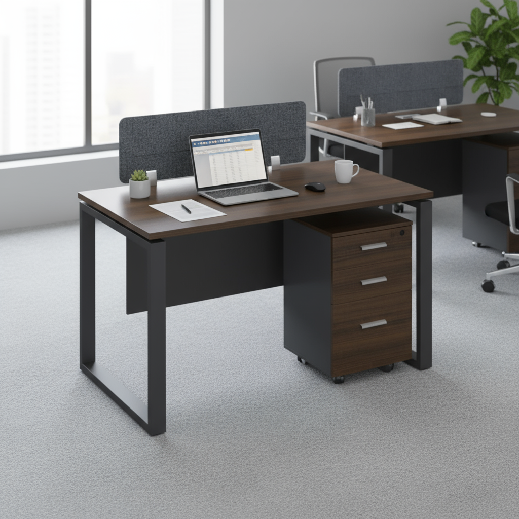 Horizon Workstation In Loop Leg-Single Person (Straight Table)