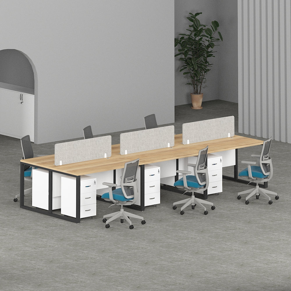 Milo Workstation In Loop Leg-6 Person (Face To Face) | Office Furniture Manufacturer & Supplier in Dubai | null