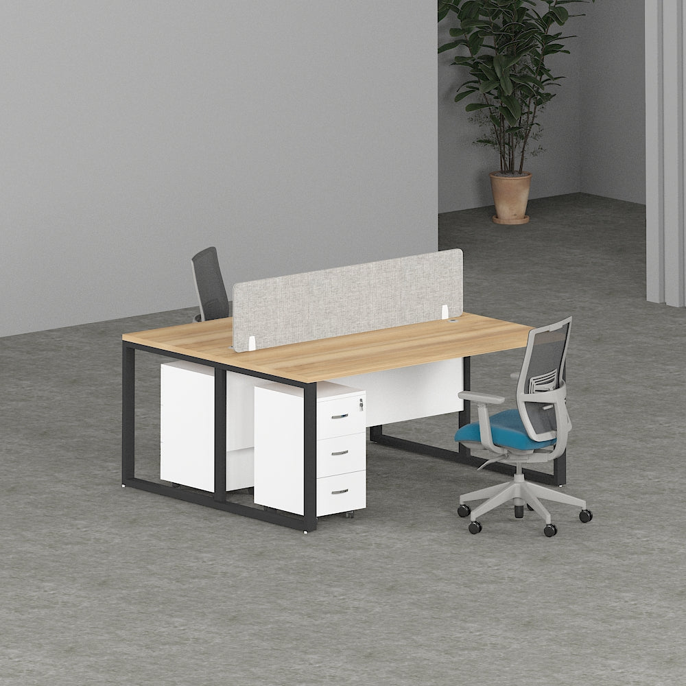 Milo Workstation In Loop Leg-2 Person (Face To Face) | Office Furniture Manufacturer & Supplier in Dubai | Milo Office Workstation Table 