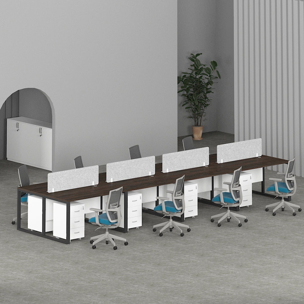 Milo Workstation In Loop Leg-8 Person (Face To Face) | Office Furniture Manufacturer & Supplier in Dubai | Milo Workstation