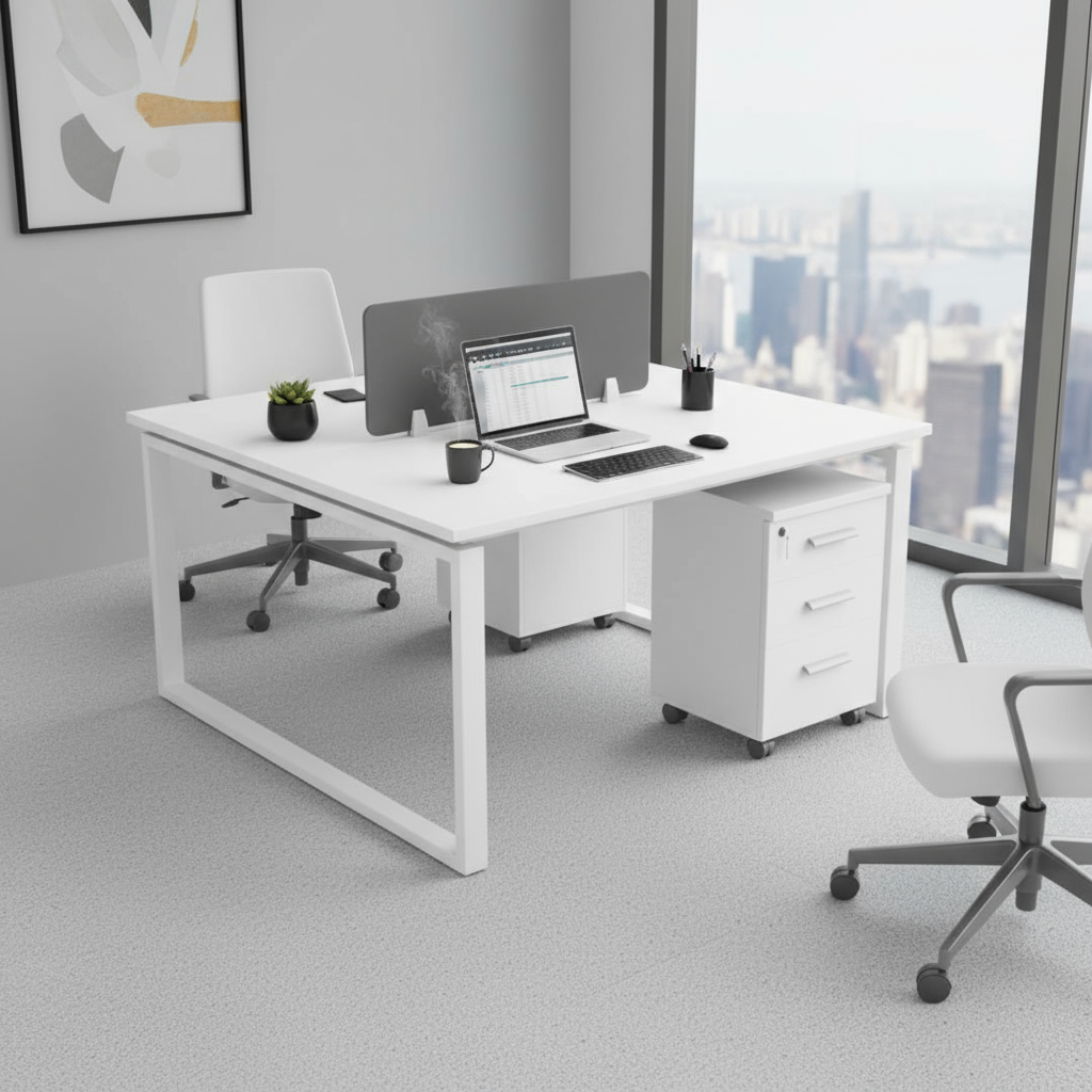 Pearl 2-Person Face-to-Face Workstation Table