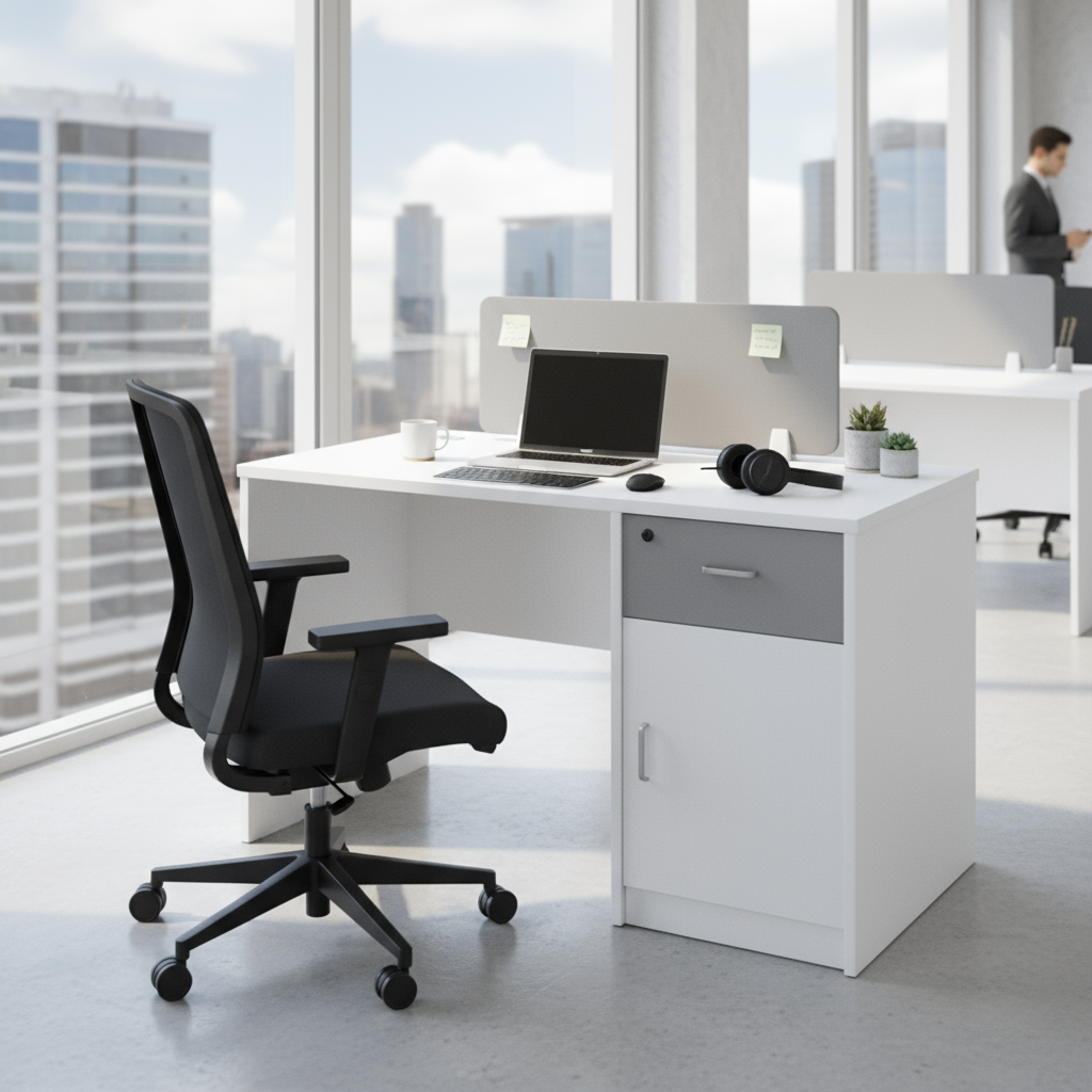 Pearl Wooden Workstation Table (Divider)