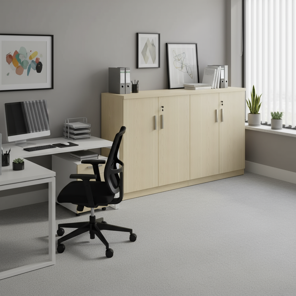AVA Wooden Low Height Cabinet (Swing 4 Door)