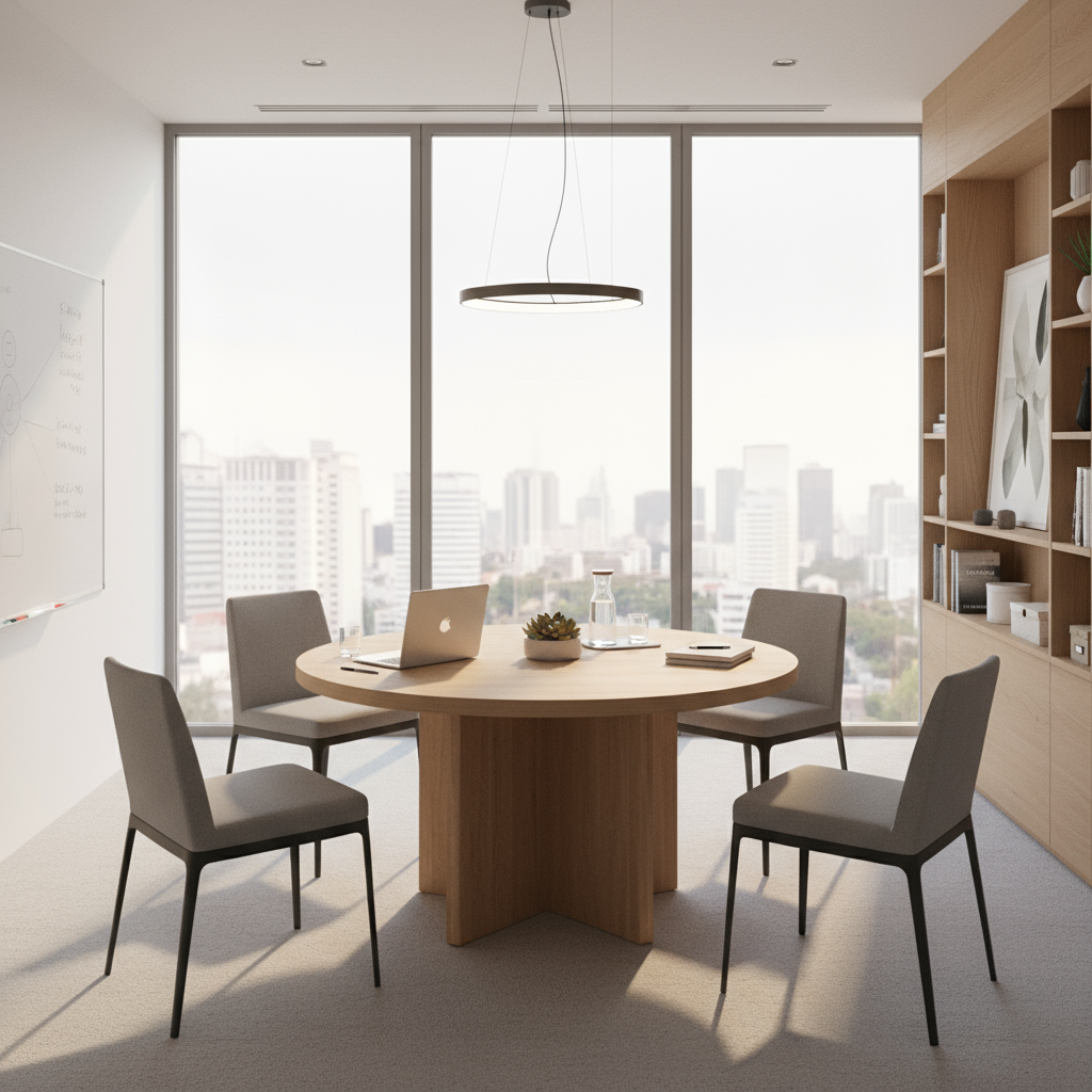 Nova Wooden Round Meeting Table