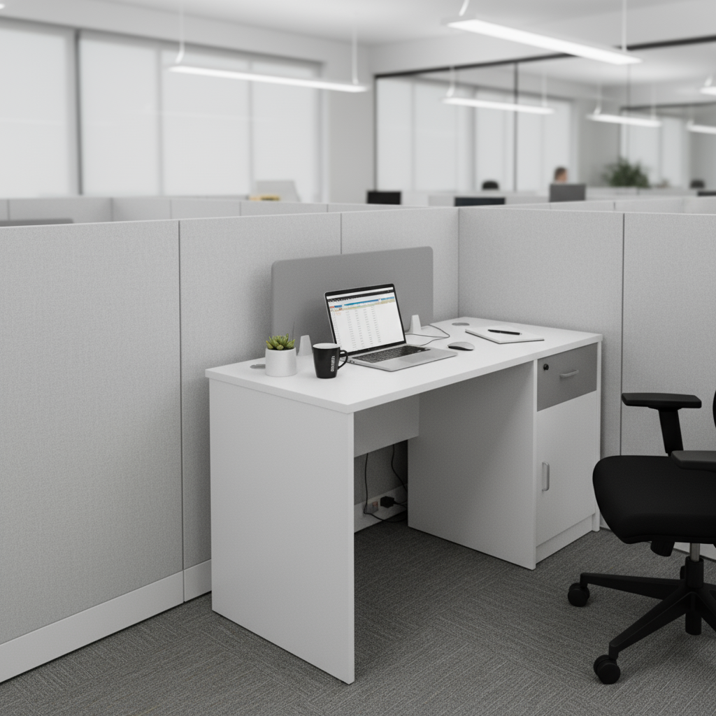 Pearl Wooden Workstation Table (Divider)