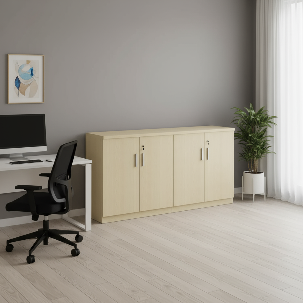 AVA Wooden Low Height Cabinet (Swing 4 Door)