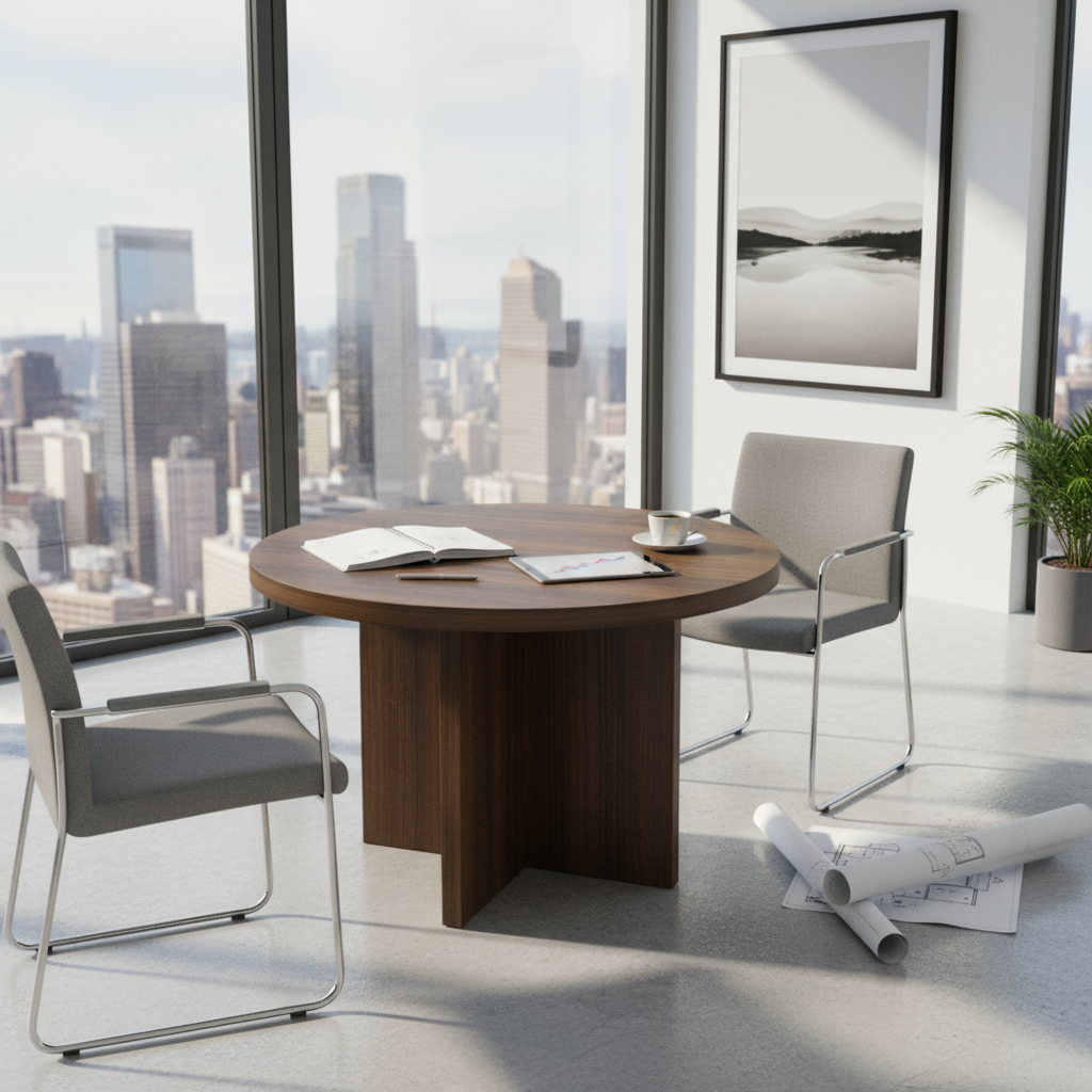 Horizon Wooden Round Meeting Table