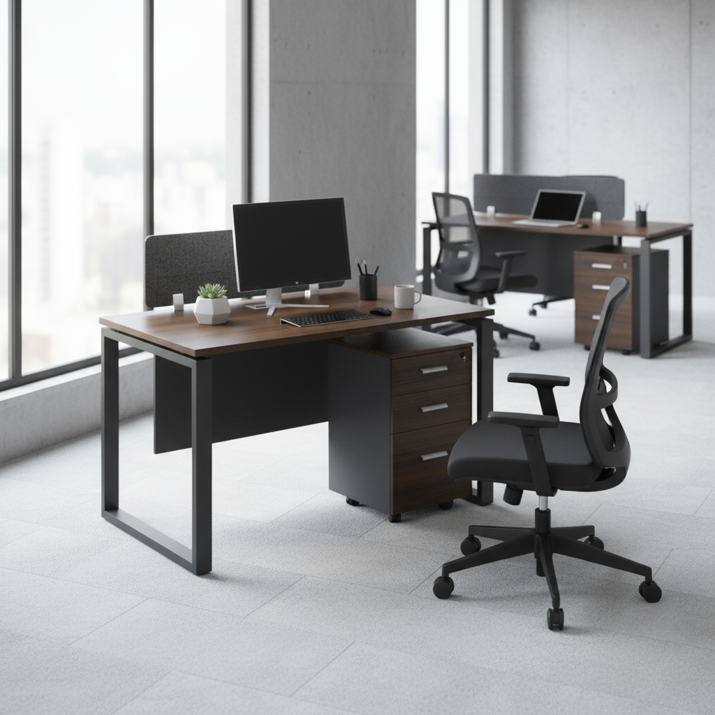 Horizon Workstation In Loop Leg-Single Person (Straight Table)