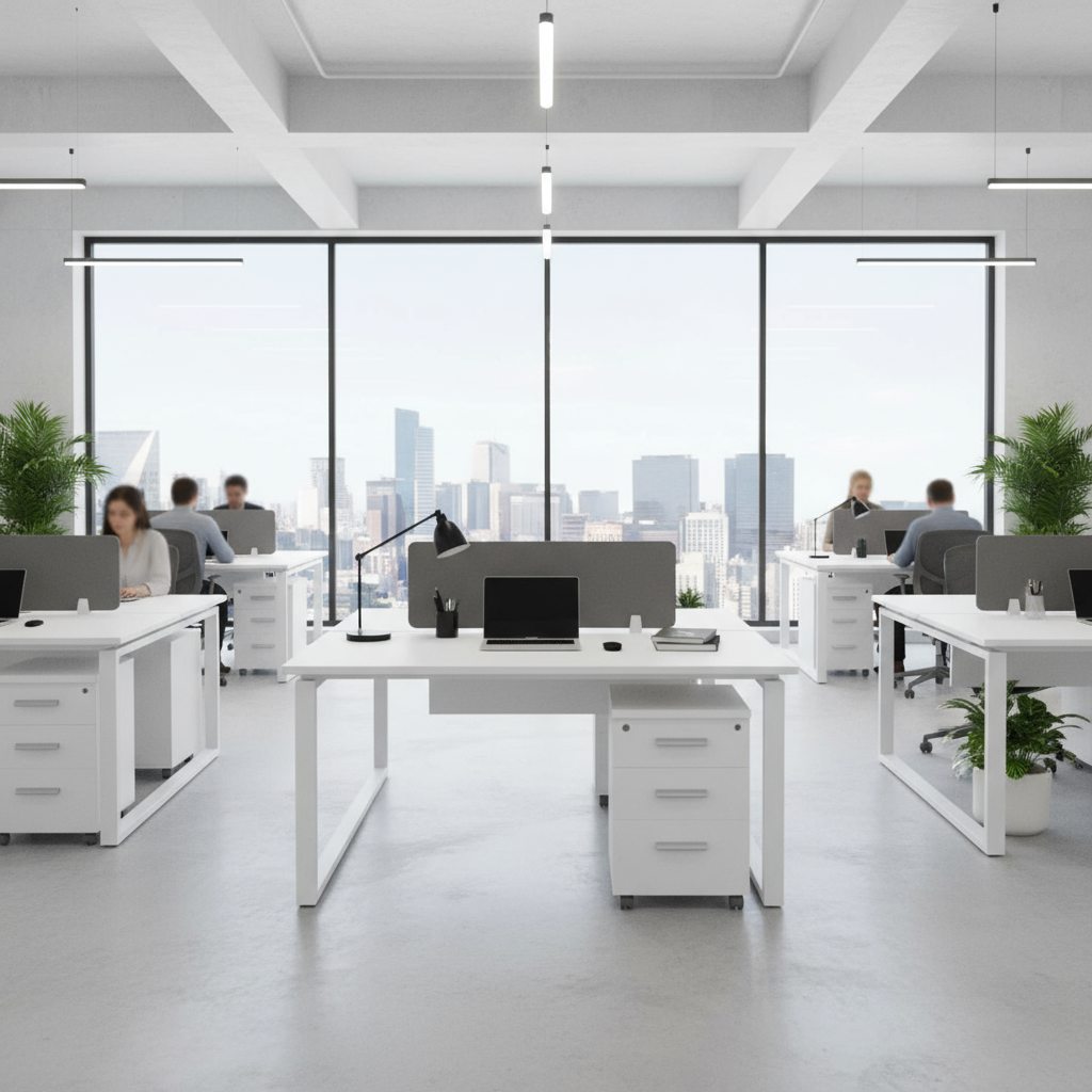 Pearl 2-Person Face-to-Face Workstation Table