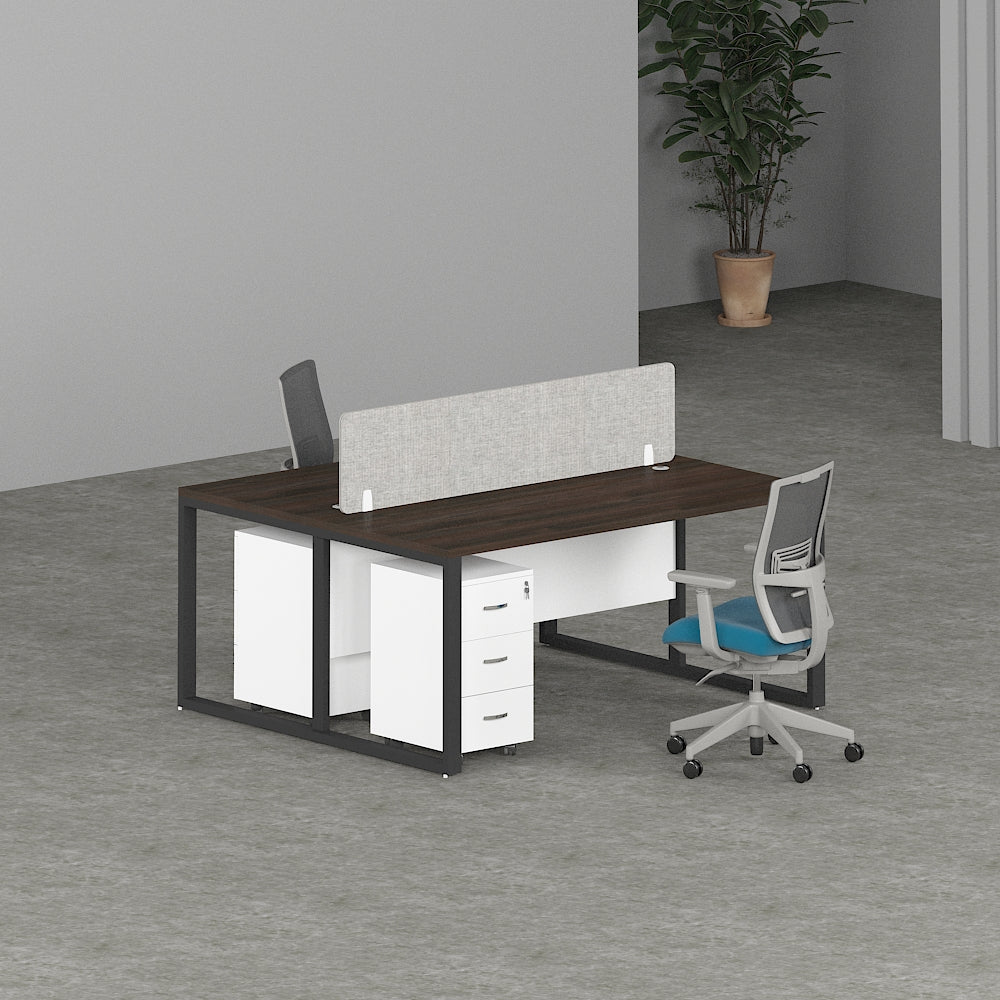 Milo Workstation In Loop Leg-2 Person (Face To Face) | Office Furniture Manufacturer & Supplier in Dubai | Milo Office Workstation Table 