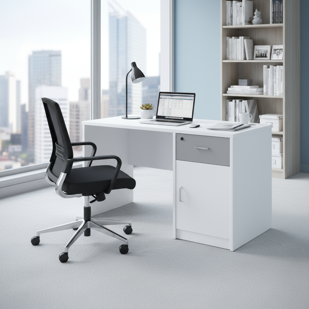 Pearl Wooden Workstation Table