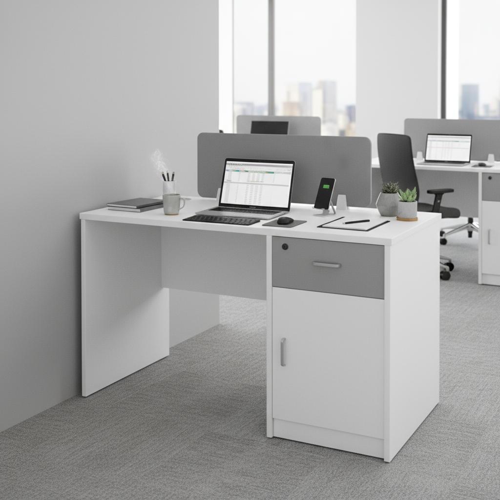Pearl Wooden Workstation Table (Divider)