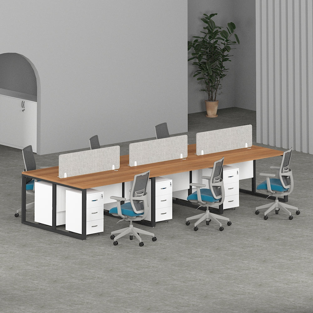 Milo Workstation In Loop Leg-6 Person (Face To Face) | Office Furniture Manufacturer & Supplier in Dubai | null
