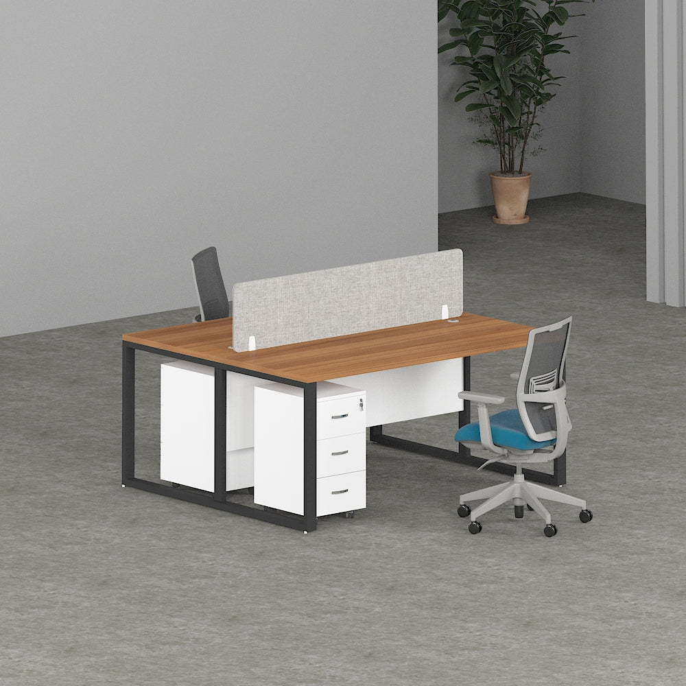 Milo Workstation In Loop Leg-2 Person (Face To Face) | Office Furniture Manufacturer & Supplier in Dubai | Milo Office Workstation Table 