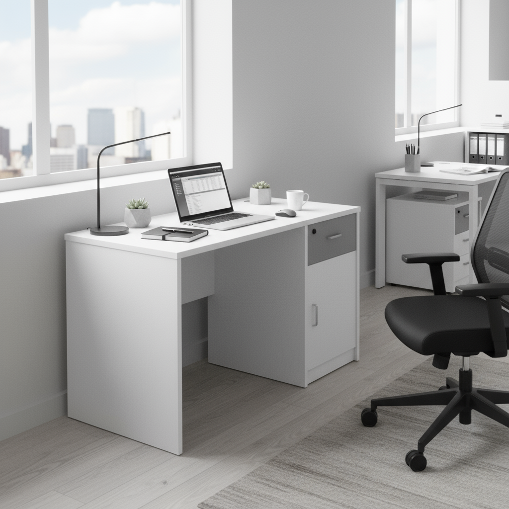Pearl Wooden Workstation Table