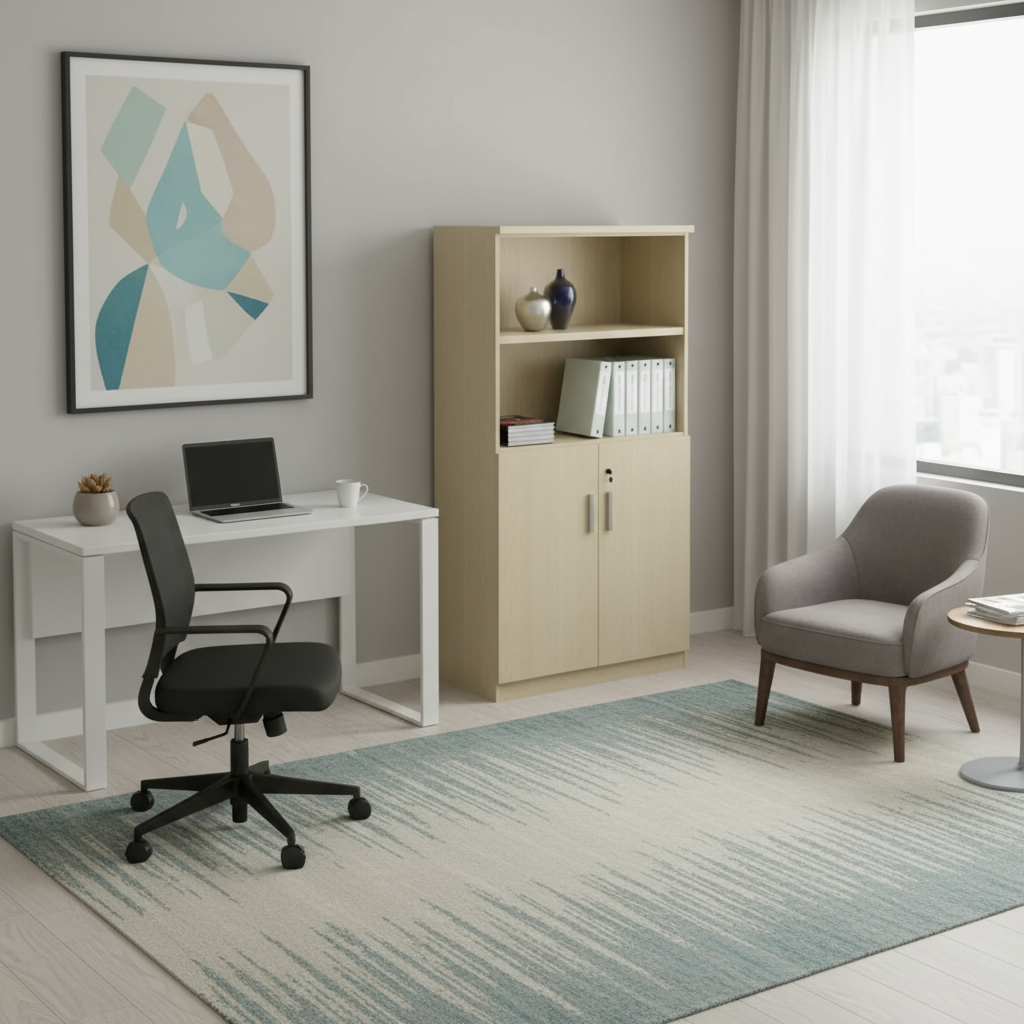 AVA Medium Height Cabinet (Swing Door With Top Open Shelf)