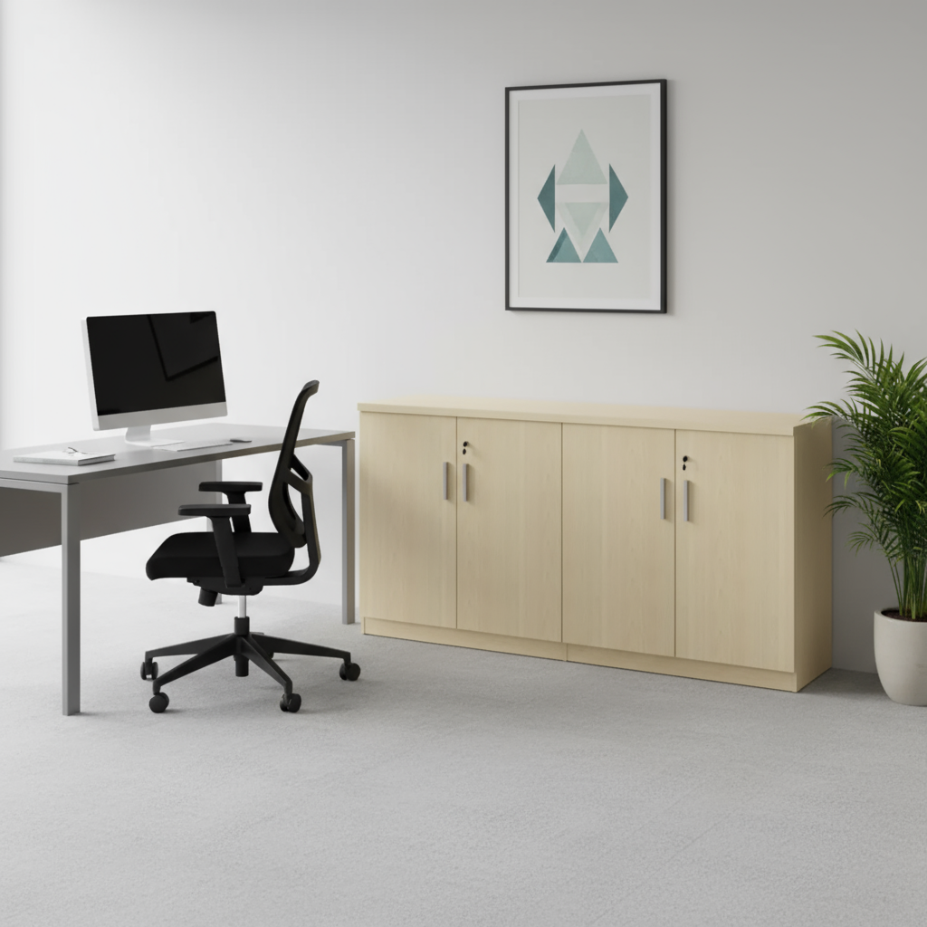 AVA Wooden Low Height Cabinet (Swing 4 Door)