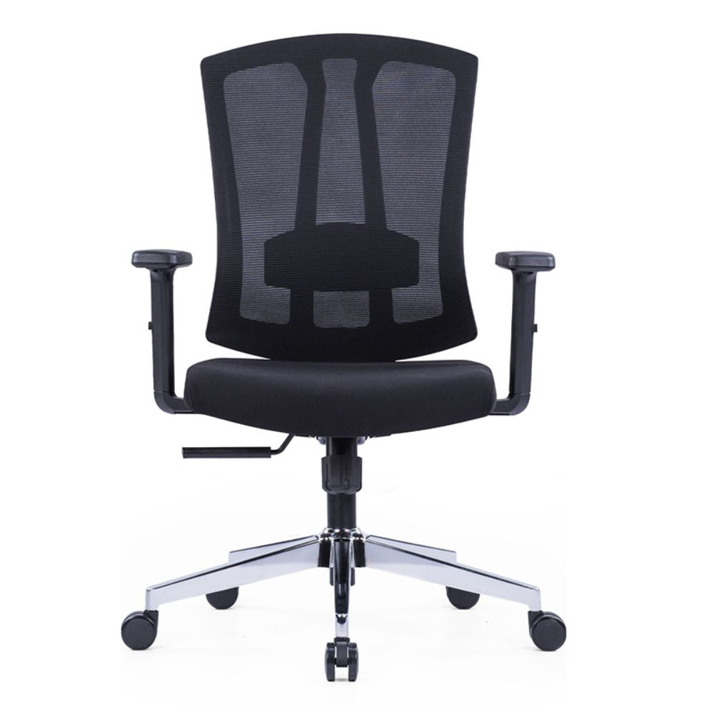CH-267BLP ergonomic medium back office chair with adjustable lumbar support and chrome base