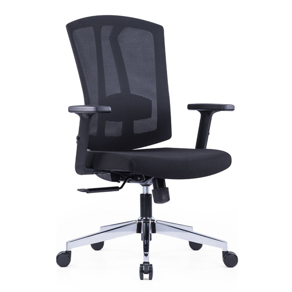 CH-267BLP ergonomic medium back office chair with adjustable lumbar support and chrome base