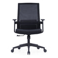 CH-268B Ergonomic black medium back office chair with adjustable lumbar support and fixed armrests