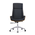CH-269A Ergonomic High Back Chair with black PU leather, chrome base, and adjustable tilt and height