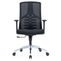 CH-359B ergonomic medium back office chair with black mesh, adjustable lumbar support, 2D armrests, and chrome base with nylon casters