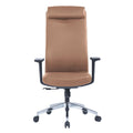 CH-366A ergonomic high back brown PU office chair with adjustable headrest and armrests