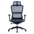 CH-517A Ergonomic High Back Chair in black with adjustable mesh headrest, 3D adjustable PU armrests, and nylon base with PU casters.