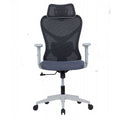 CH-535A-HS ergonomic high back office chair with adjustable headrest, lumbar support, PU armrests, molded foam seat, and mesh backrest