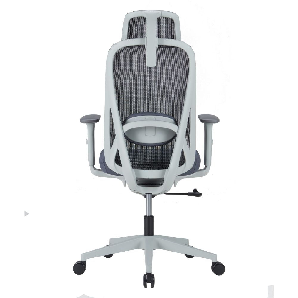 CH-559A-HS Ergonomic high back office chair with adjustable mesh headrest, lumbar support, PU armrests, and nylon caster base