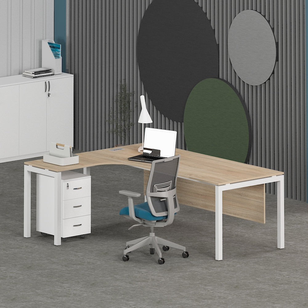 Matrix L-Shaped Executive Desk (Curve Table Top) | Office Furniture Manufacturer & Supplier in Dubai | null