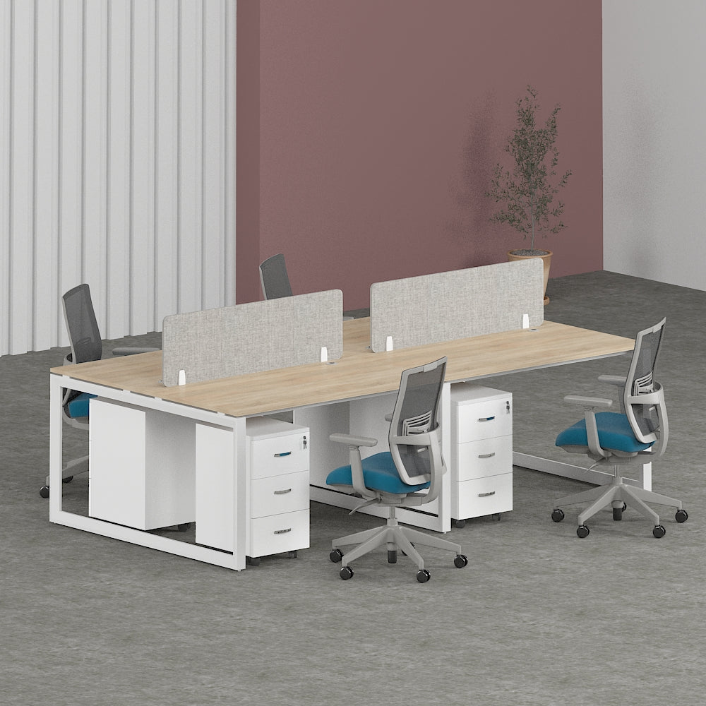 Solana Workstation In Loop Leg-4 Person (Face To Face) | Office Furniture Manufacturer & Supplier in Dubai | null