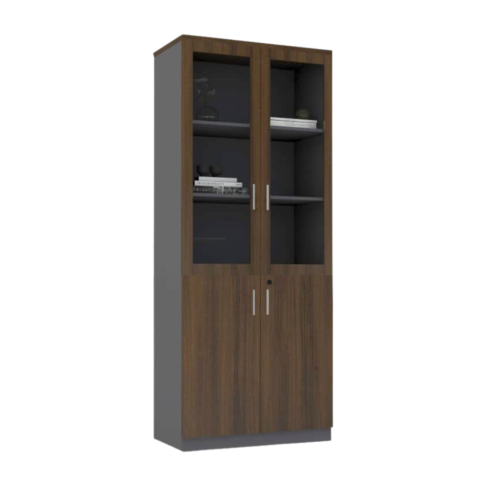 Horizon Full Height Cabinet (Bottom Wood Top Glass)