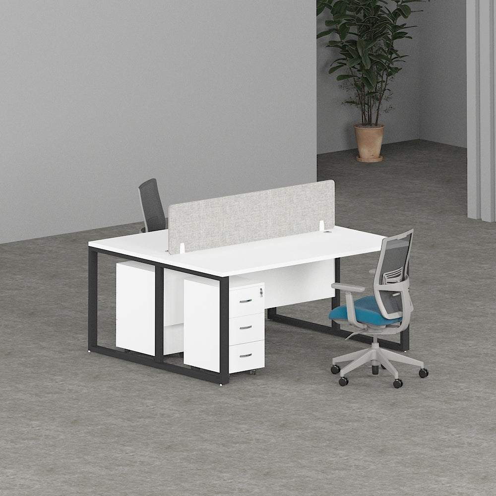 Milo Workstation In Loop Leg-2 Person (Face To Face) | Office Furniture Manufacturer & Supplier in Dubai | Milo Office Workstation Table 