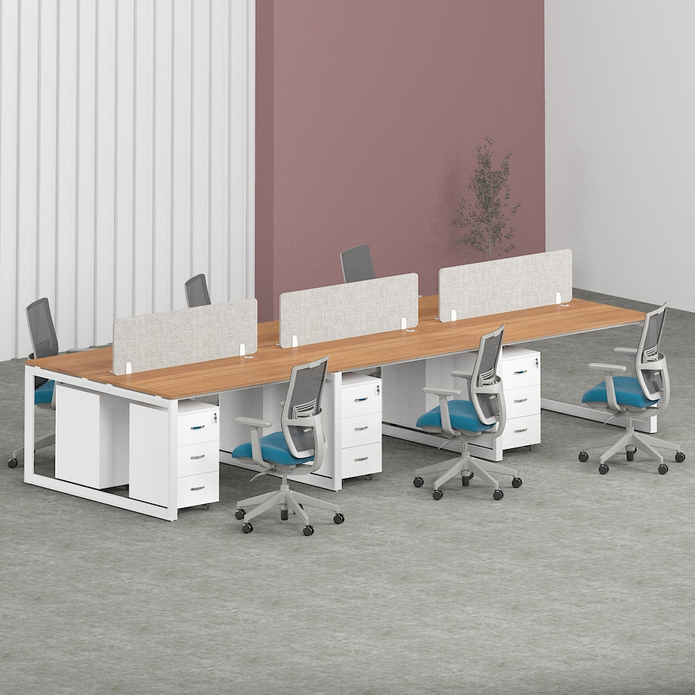 Solana Workstation In Loop Leg-6 Person (Face To Face) | Office Furniture Manufacturer & Supplier in Dubai | null