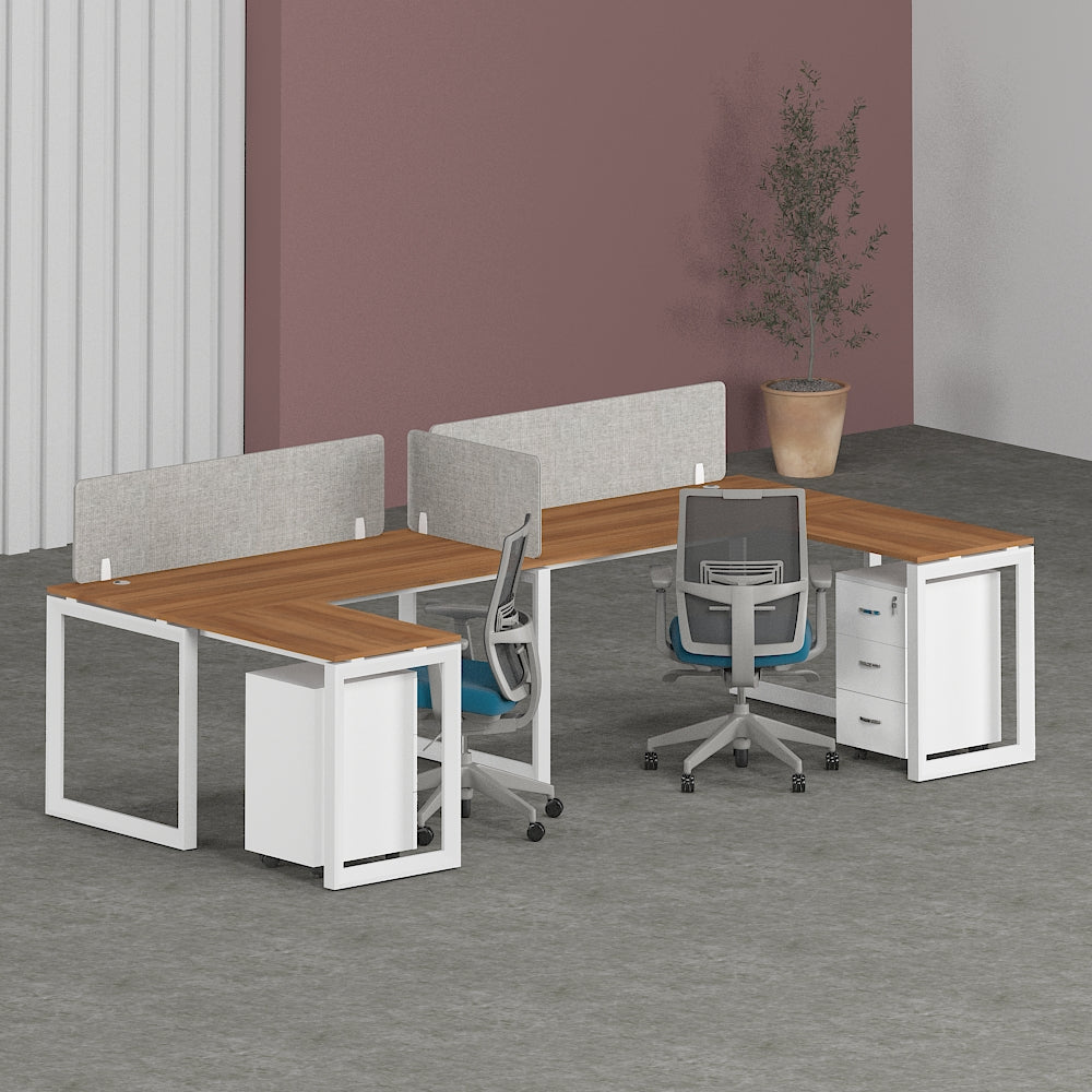 Solana Workstation Cluster of 2 In-Line (C-Shape) | Office Furniture Manufacturer & Supplier in Dubai | null