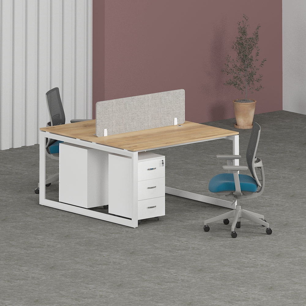 Solana Workstation In Loop Leg-2 Person (Face To Face) | Office Furniture Manufacturer & Supplier in Dubai | null