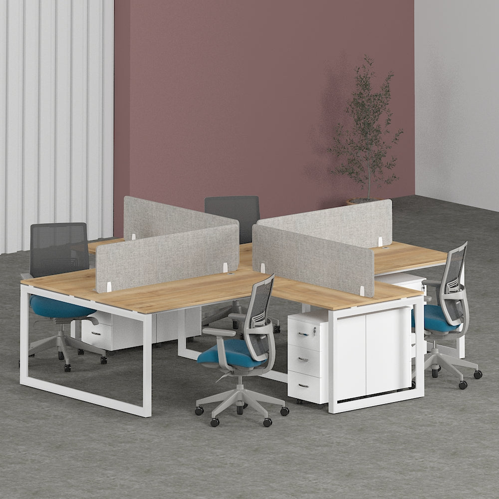 Solana Workstation Cluster of 4 Face-to-Face (Cross-Shape) | Office Furniture Manufacturer & Supplier in Dubai | null