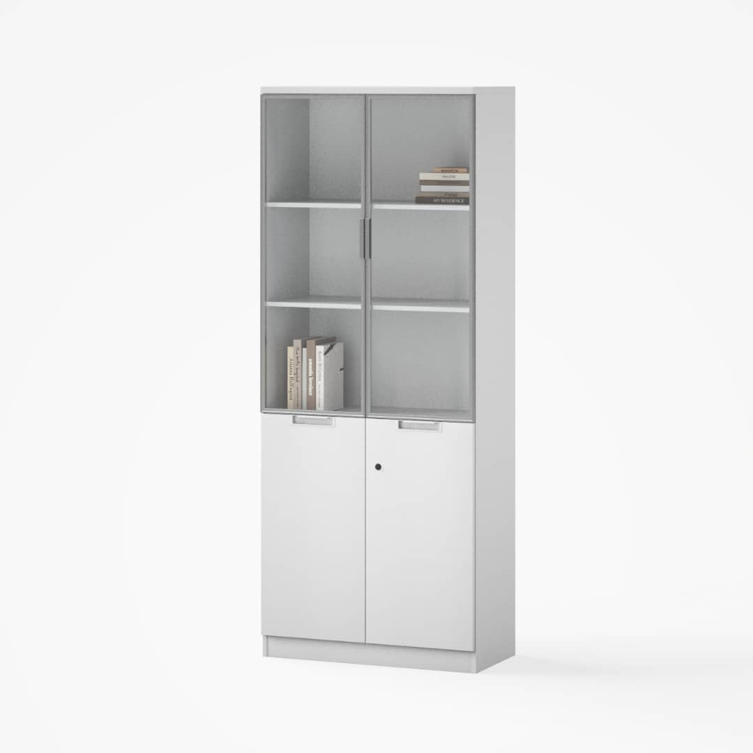 Pearl Full Height Cabinet (Bottom Wood Top Glass)