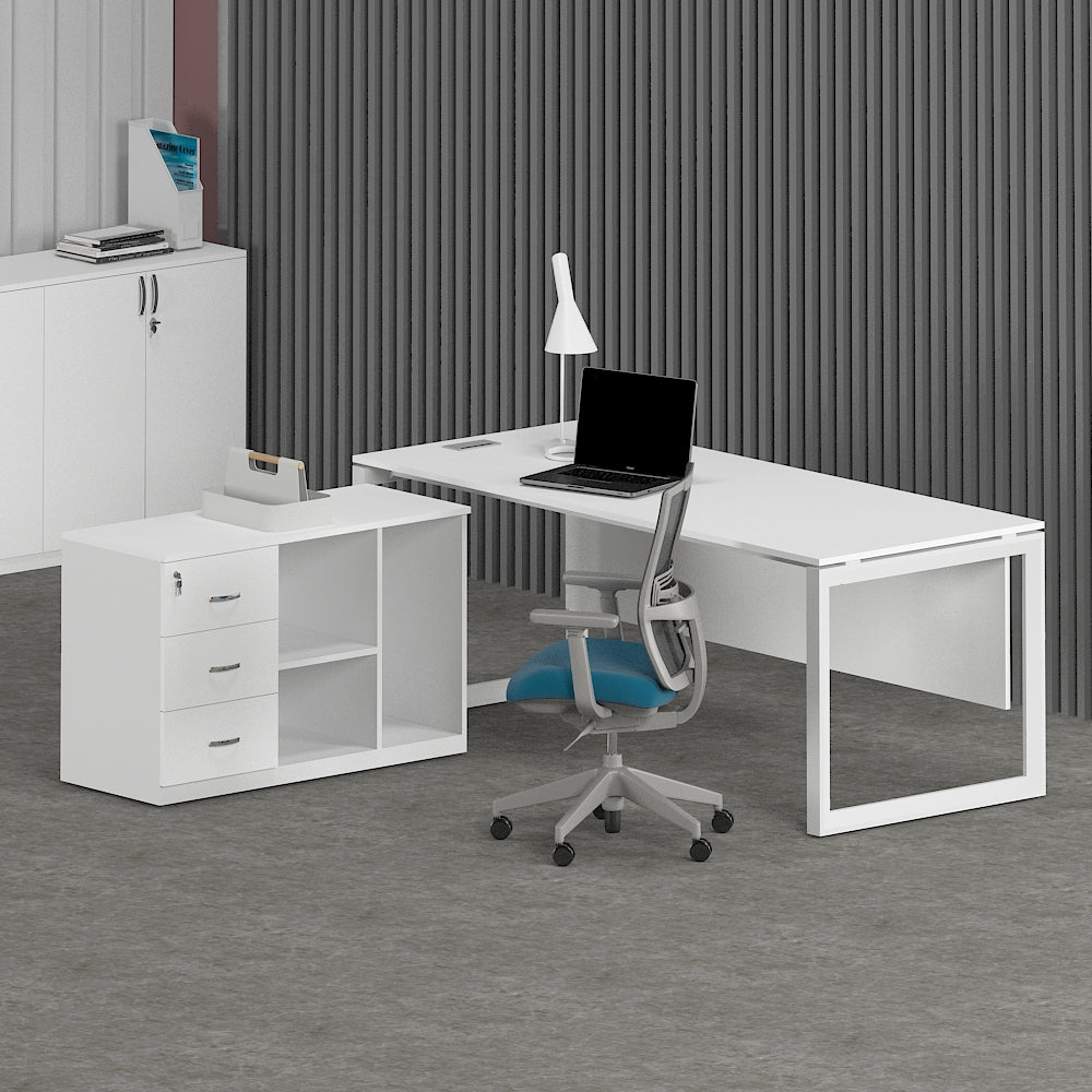 Solana Office Executive Desk (with Side Cabinet) | Office Furniture Manufacturer & Supplier in Dubai | null