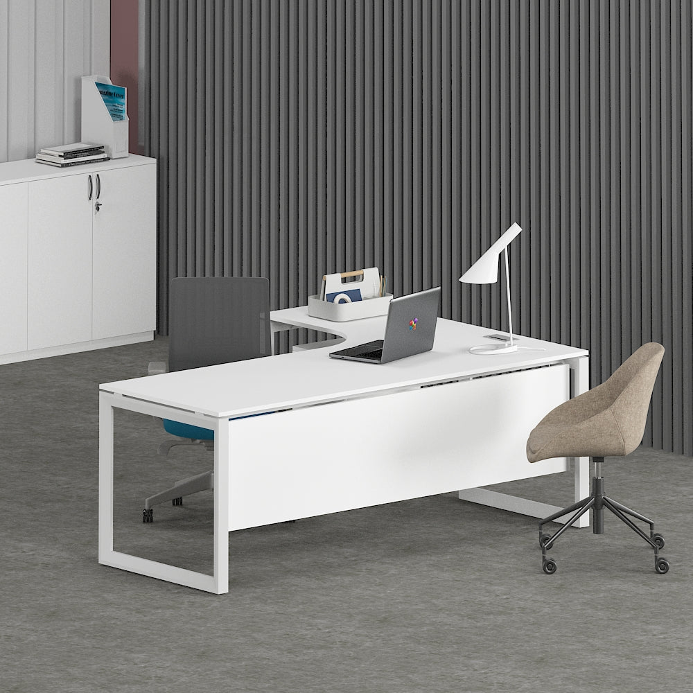 Solana L-Shaped Executive Desk (Curve Table Top)