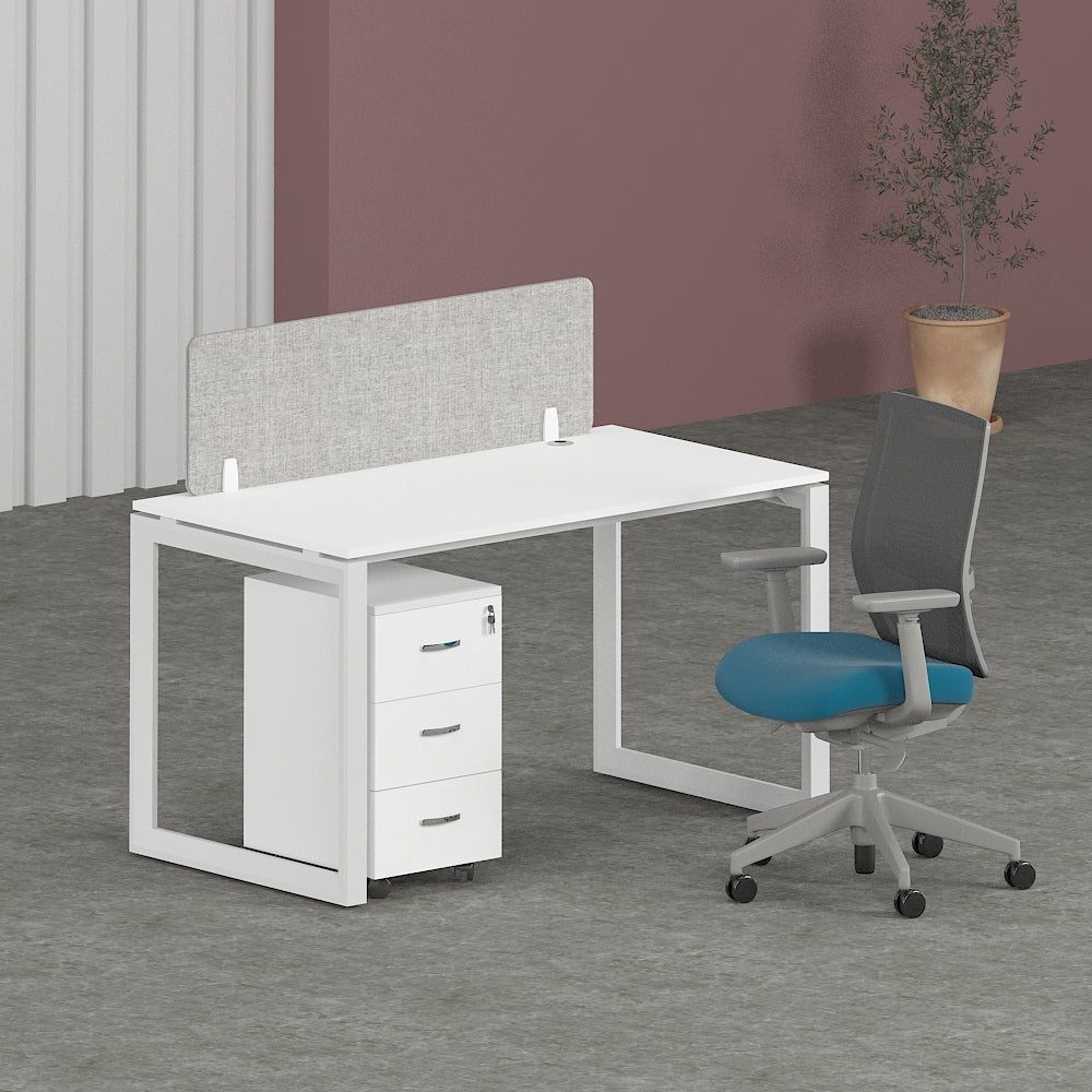 Solana Workstation In Loop Leg-Single Person (Straight Table)