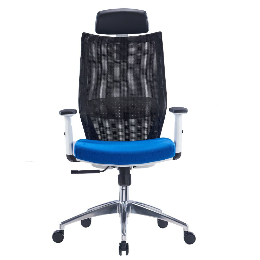 Vincent High Back Ergonomic Chair with adjustable headrest, breathable mesh back, lumbar support, and five-star base.