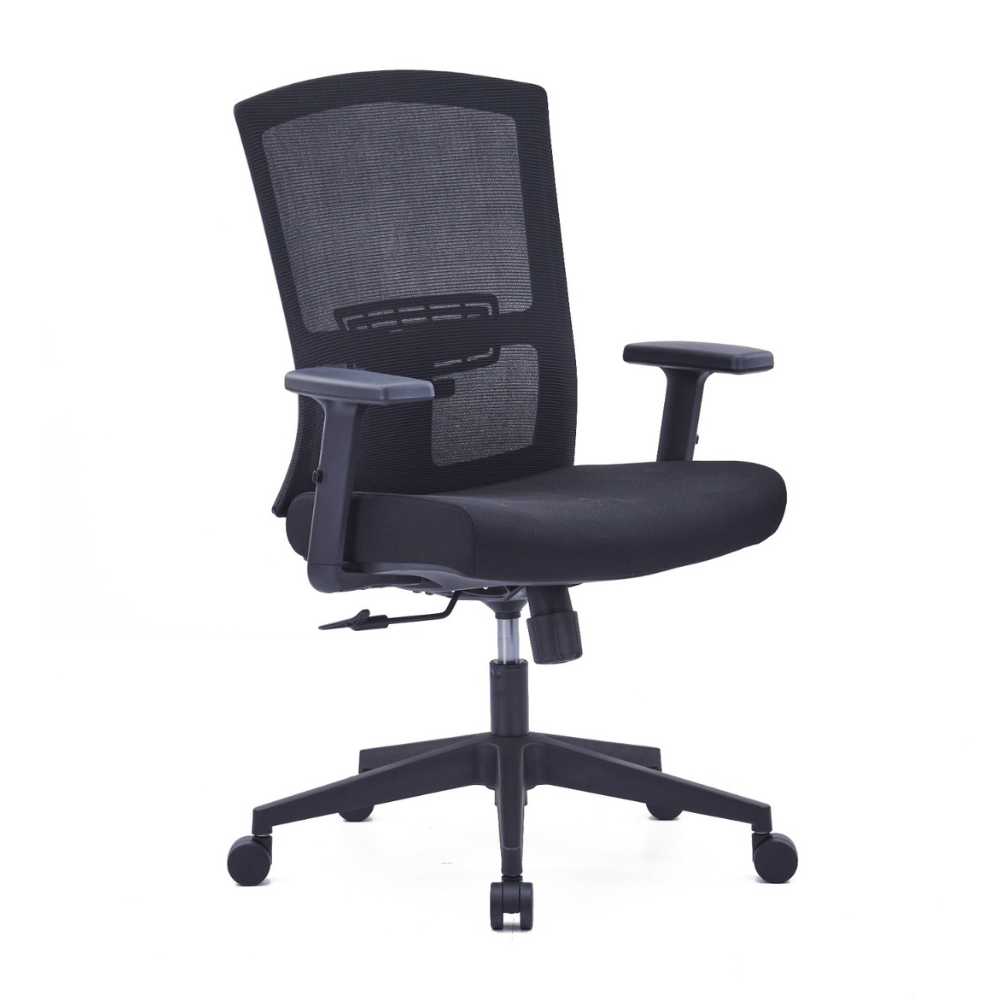 Nicole Medium Back Ergonomic Chair (Black) - Office Store Dubai